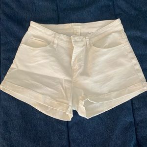 White jean shorts